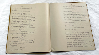Late 19th - 28 Pages Handwritten French Theatrical Play Script Manuscript - Vintage Drama Performance Copy - Document from Parisan Publisher