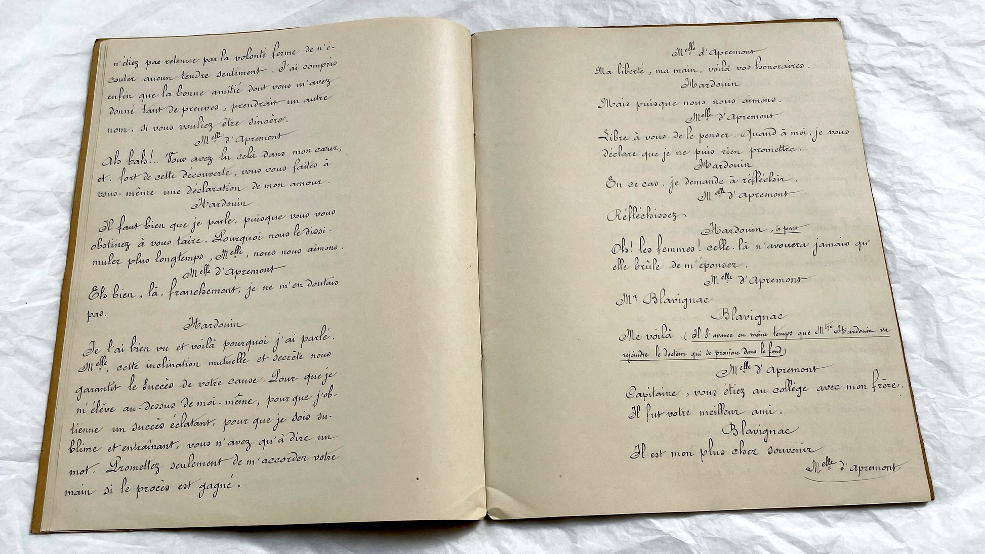 Late 19th - 33 Pages French Theatrical Play Manuscript - Vintage Handwritten Drama Script - French Historical Document