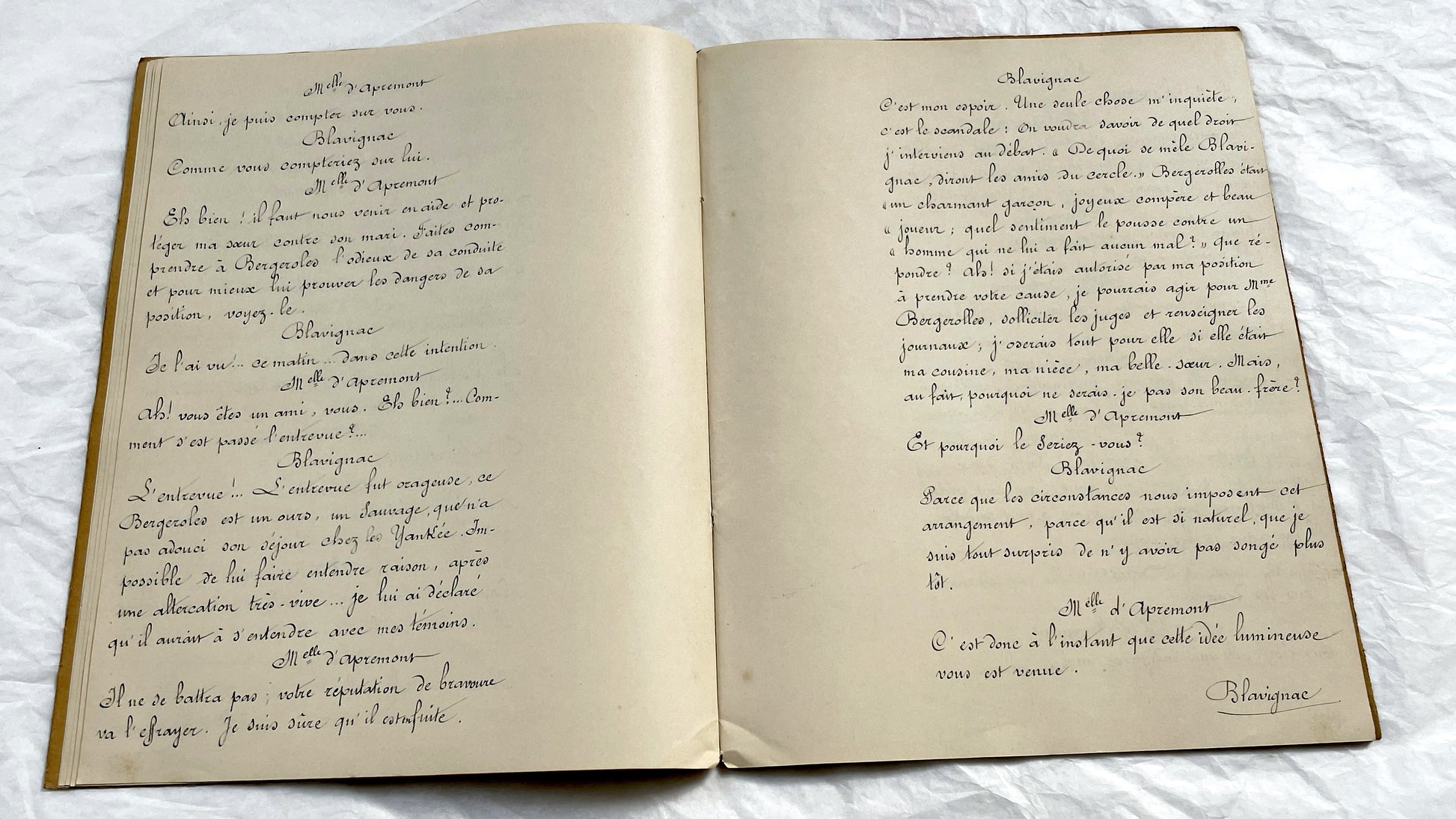 Late 19th - 33 Pages French Theatrical Play Manuscript - Vintage Handwritten Drama Script - French Historical Document