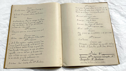 Late 19th - 33 Pages French Theatrical Play Manuscript - Vintage Handwritten Drama Script - French Historical Document