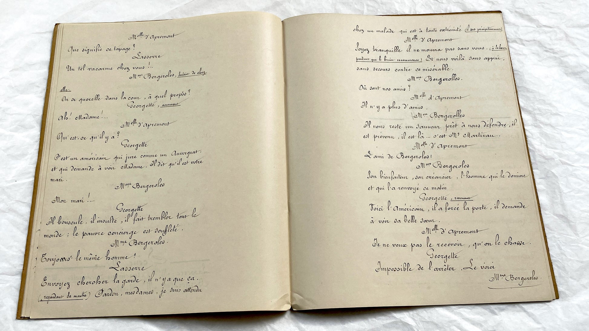 Late 19th - 33 Pages French Theatrical Play Manuscript - Vintage Handwritten Drama Script - French Historical Document