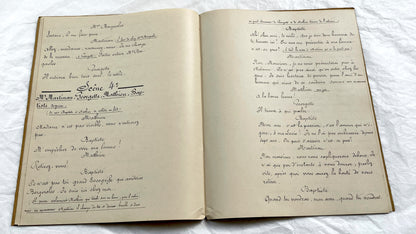 Late 19th - 33 Pages French Theatrical Play Manuscript - Vintage Handwritten Drama Script - French Historical Document
