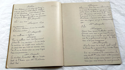 Late 19th - 26 Pages French Play Script Manuscript - Handwritten Theatrical Drama Dialogue - Vintage Parisian Theatre Document
