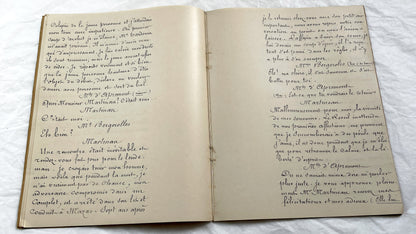 Late 19th - 26 Pages French Play Script Manuscript - Handwritten Theatrical Drama Dialogue - Vintage Parisian Theatre Document