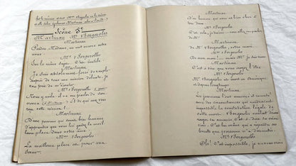 Late 19th - 26 Pages French Play Script Manuscript - Handwritten Theatrical Drama Dialogue - Vintage Parisian Theatre Document