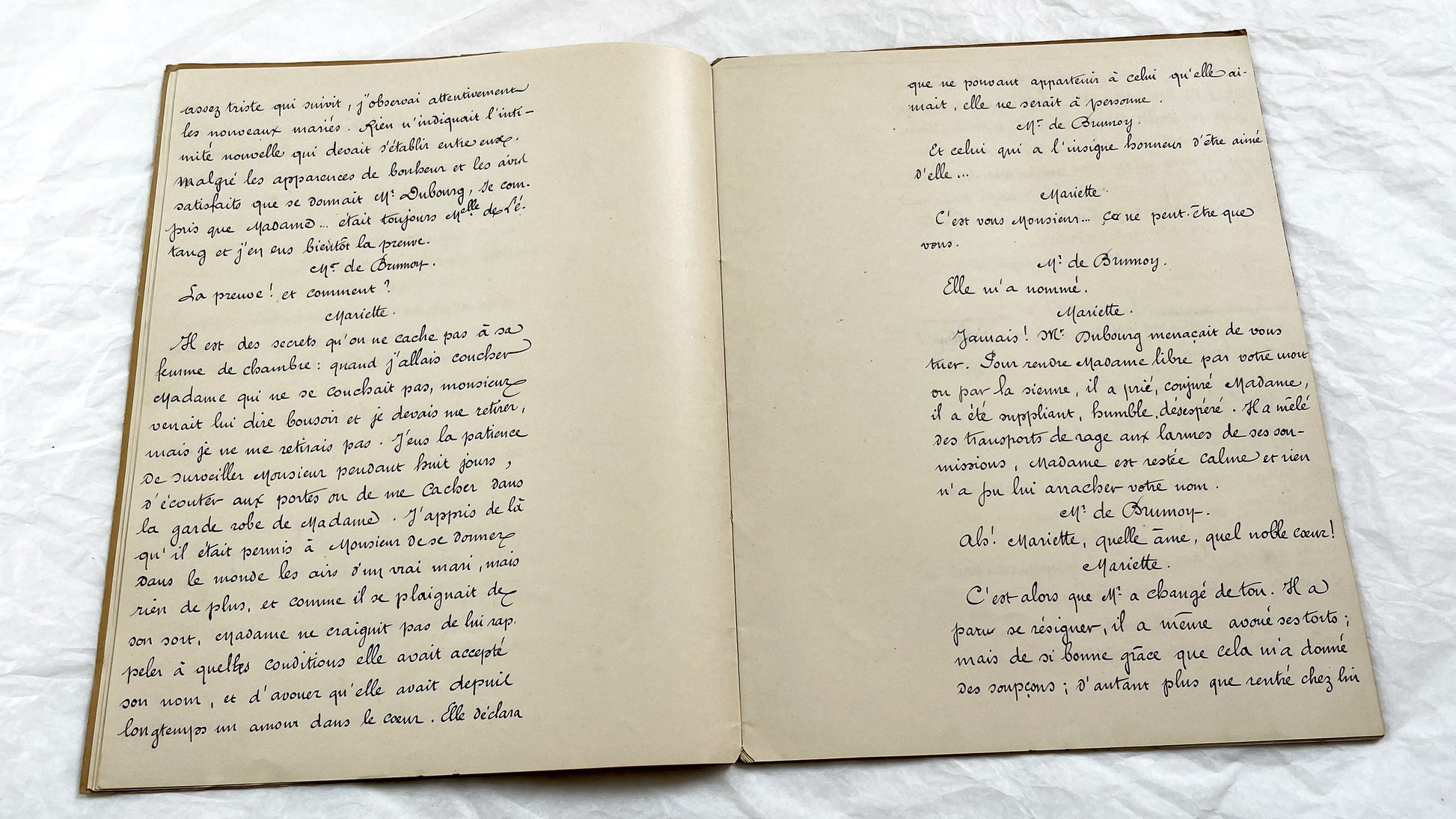 Late 19th - 34 Pages French Theatrical Play Script Manuscript - Antique Handwritten French Play Draft - Vintage Parisian Drama Copy