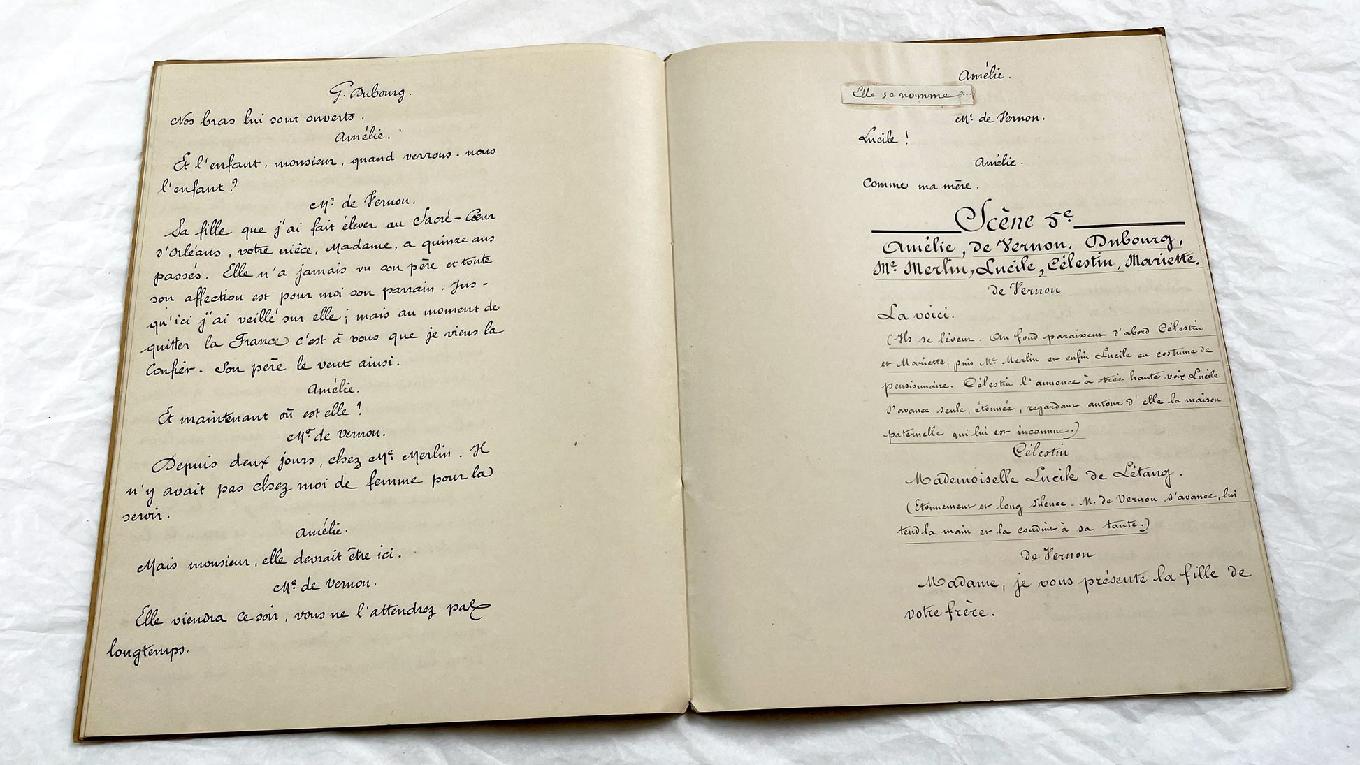 Late 19th - 34 Pages French Theatrical Play Script Manuscript - Antique Handwritten French Play Draft - Vintage Parisian Drama Copy