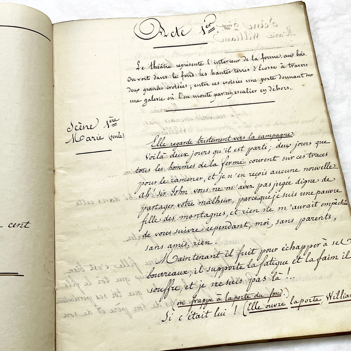 Late 19th - 82 Pages Handwritten French Play Manuscript - Historical Theater Script - Antique Literary Work - Original French Document.