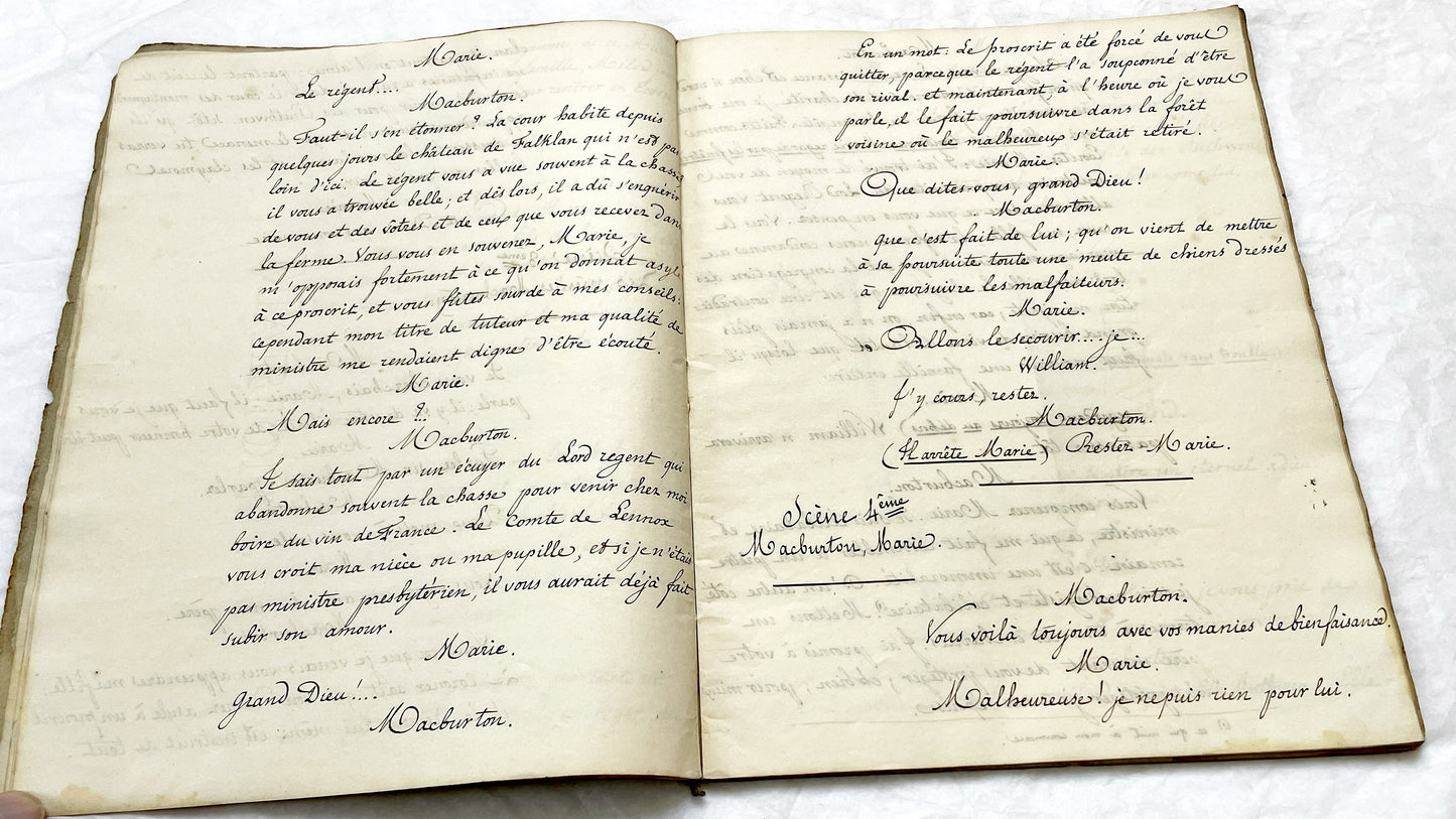 Late 19th - 82 Pages Handwritten French Play Manuscript - Historical Theater Script - Antique Literary Work - Original French Document.