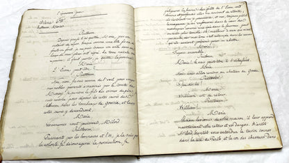 Late 19th - 82 Pages Handwritten French Play Manuscript - Historical Theater Script - Antique Literary Work - Original French Document.