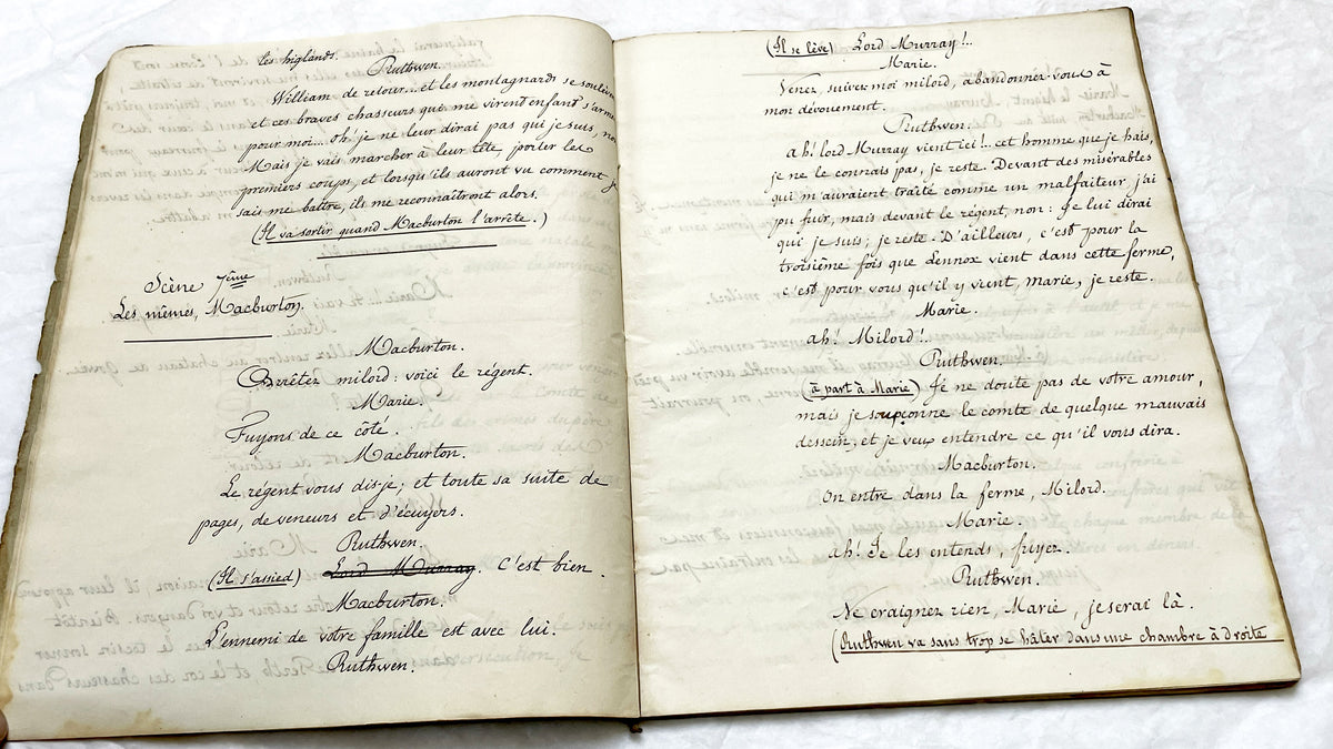 Late 19th - 82 Pages Handwritten French Play Manuscript - Historical Theater Script - Antique Literary Work - Original French Document.