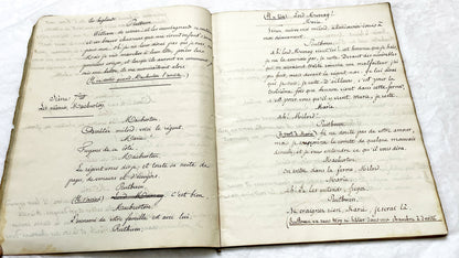 Late 19th - 82 Pages Handwritten French Play Manuscript - Historical Theater Script - Antique Literary Work - Original French Document.