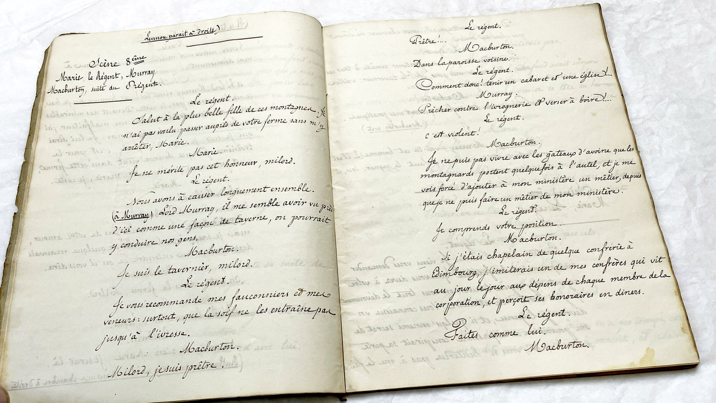 Late 19th - 82 Pages Handwritten French Play Manuscript - Historical Theater Script - Antique Literary Work - Original French Document.