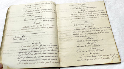 Late 19th - 82 Pages Handwritten French Play Manuscript - Historical Theater Script - Antique Literary Work - Original French Document.