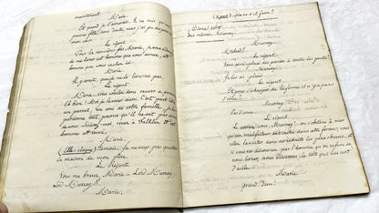 Late 19th - 82 Pages Handwritten French Play Manuscript - Historical Theater Script - Antique Literary Work - Original French Document.