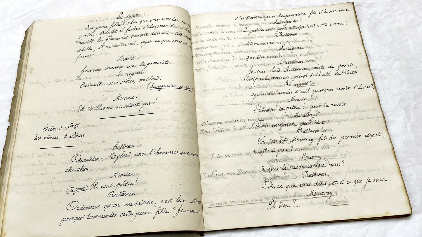 Late 19th - 82 Pages Handwritten French Play Manuscript - Historical Theater Script - Antique Literary Work - Original French Document.