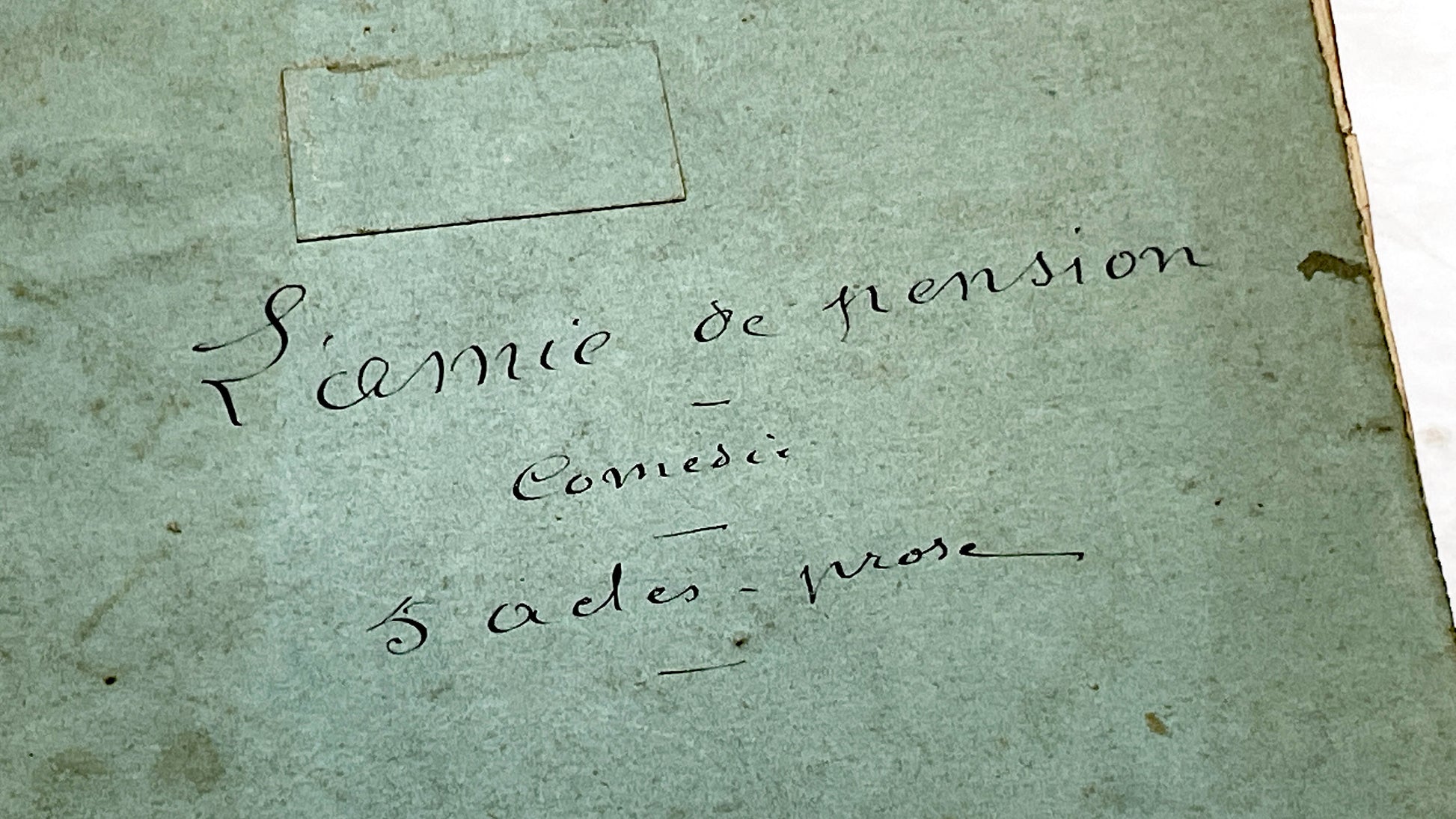 Late 19th - 150 Pages Original French Play Manuscript - L'Amie de Pension - Hand-Copied Theatrical Script - Historic Comedy in Prose