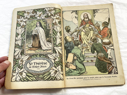 1920s - Vintage French Catholic Almanach du Pelerin 1927 - Religious Daily Life Illustrated Book - Historical Art Document