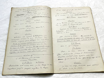 Late 19th - 32-Page French handwritten theater manuscript – Original play with dialogues and author revisionst - Vintage Handwritten Theatre