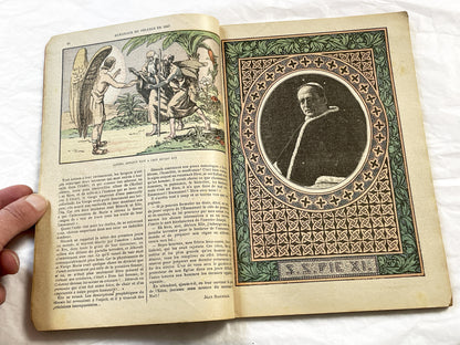 1920s - Vintage French Catholic Almanach du Pelerin 1927 - Religious Daily Life Illustrated Book - Historical Art Document