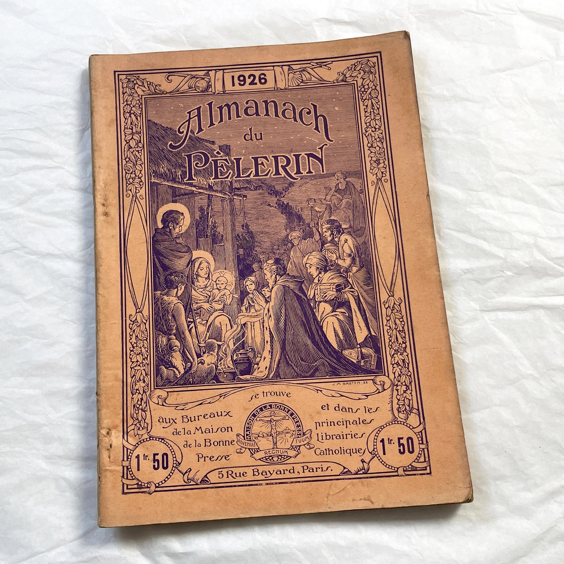 1920s - French Catholic Almanac 1926 - Annual Pilgrim Guidebook - Vintage Religious Text - Paris Art Deco Exposition