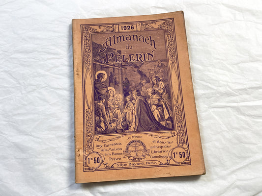 1920s - French Catholic Almanac 1926 - Annual Pilgrim Guidebook - Vintage Religious Text - Paris Art Deco Exposition