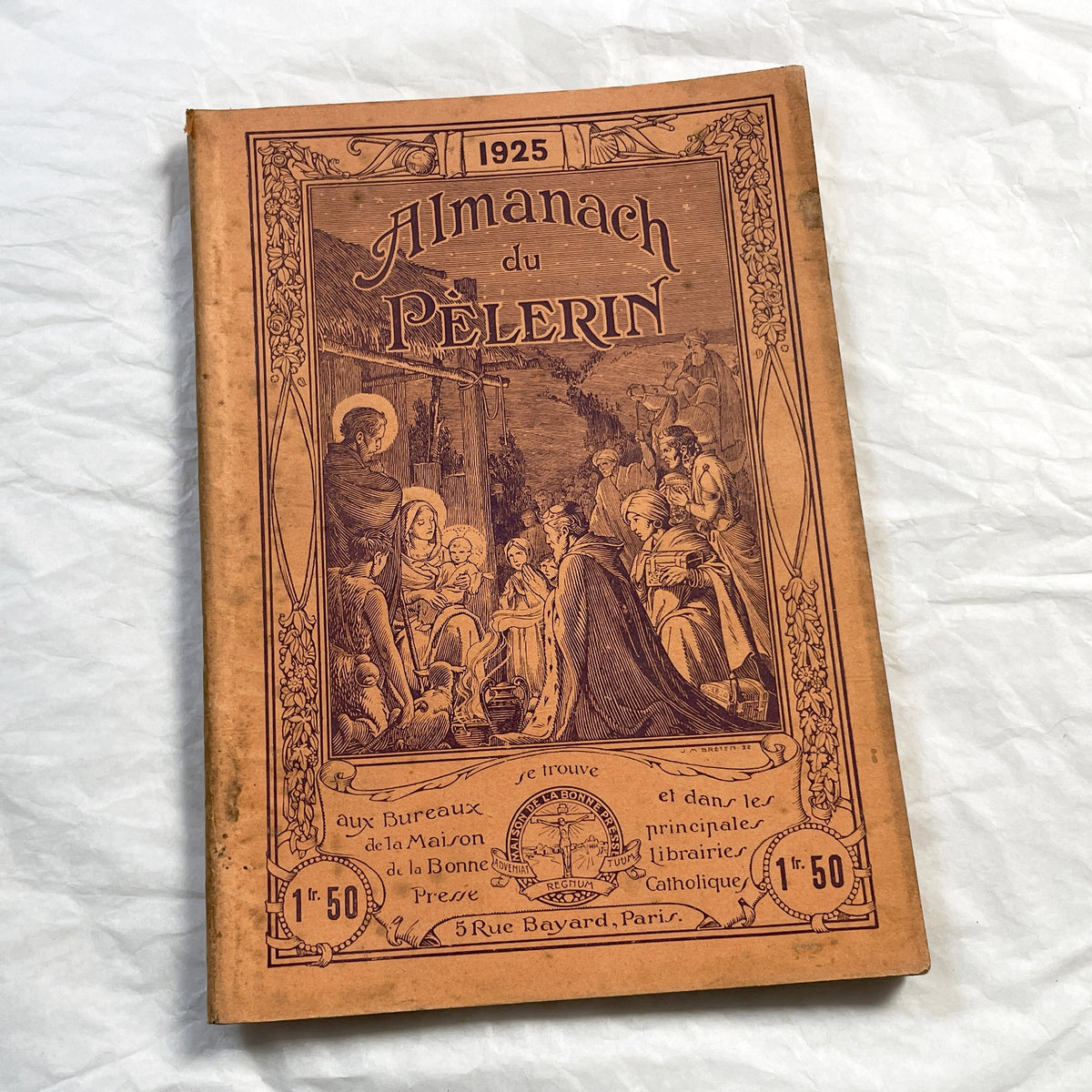 1920s - Rare 1925 French Catholic Almanac - Illustrated Religious Vintage Book - La Bonne Presse Publishing Ephemera - Historical Document