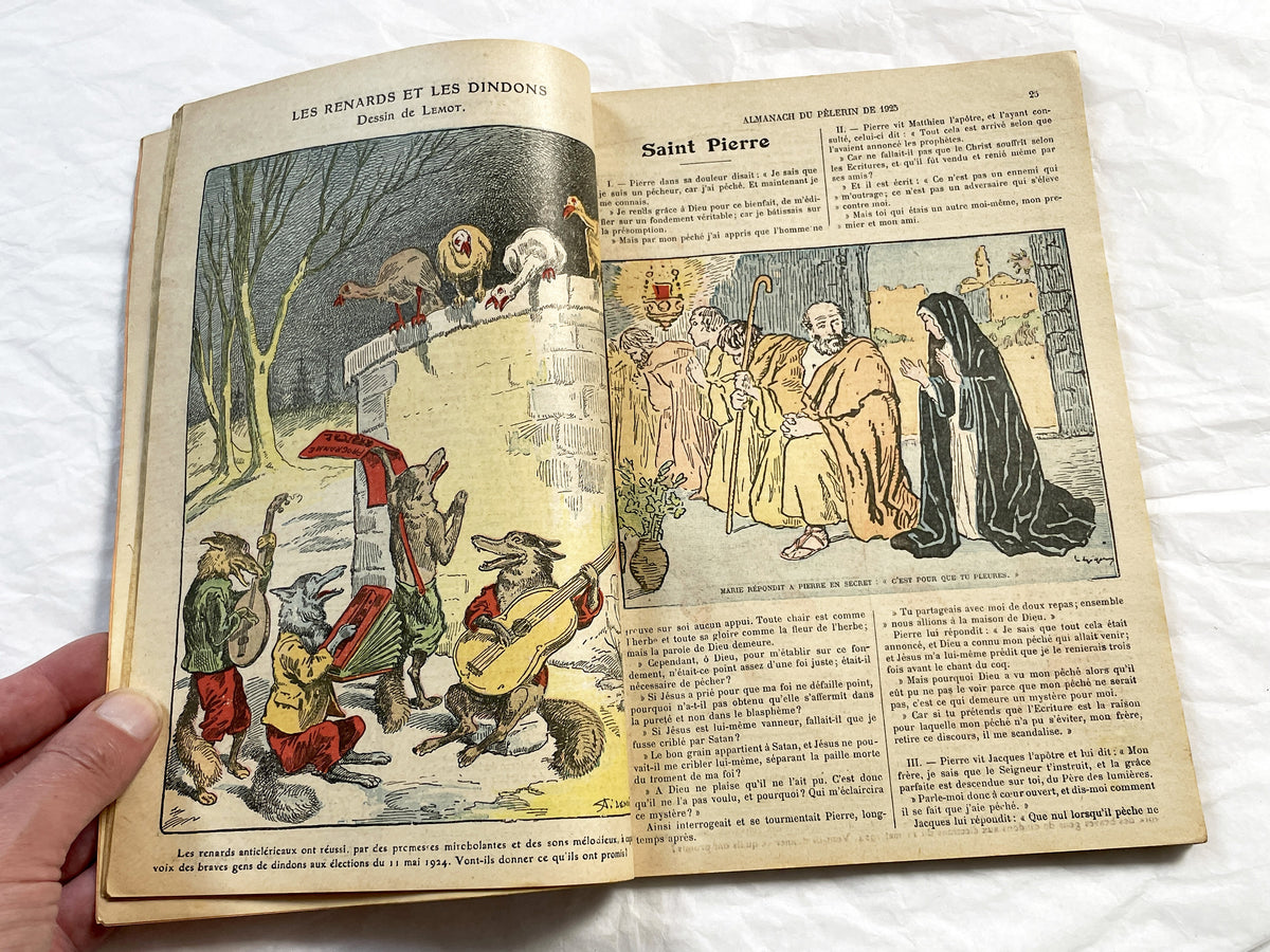 1920s - Rare 1925 French Catholic Almanac - Illustrated Religious Vintage Book - La Bonne Presse Publishing Ephemera - Historical Document