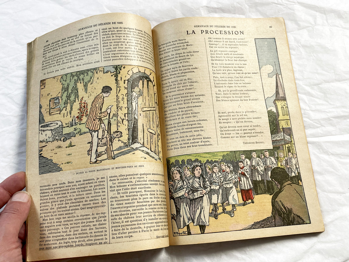 1920s - Rare 1925 French Catholic Almanac - Illustrated Religious Vintage Book - La Bonne Presse Publishing Ephemera - Historical Document