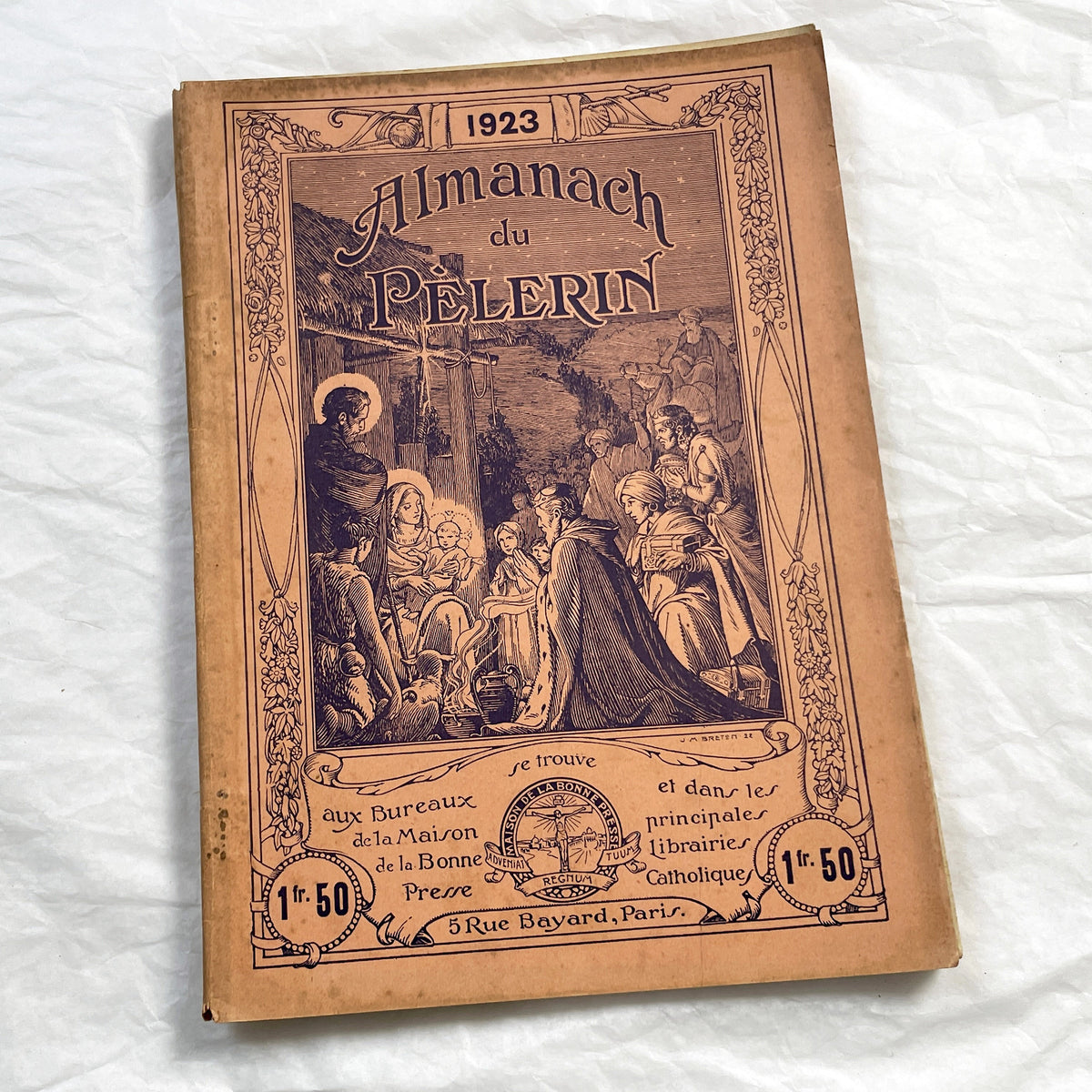 1920s - French Almanac - Religious Illustrated Annual - Nativity - Epiphany - WWI Map - Vintage French Book - Catholic Publication - 1923