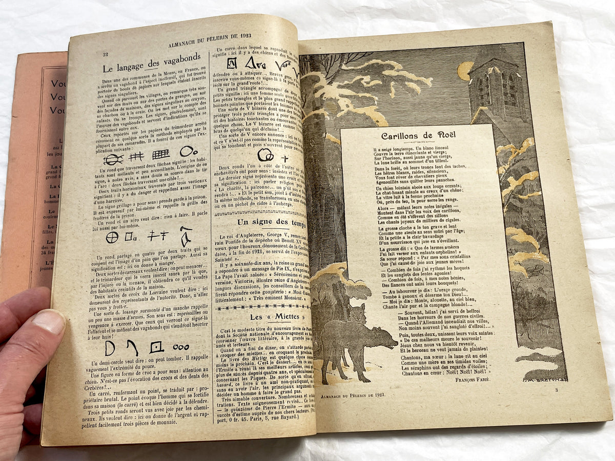 1920s - French Almanac - Religious Illustrated Annual - Nativity - Epiphany - WWI Map - Vintage French Book - Catholic Publication - 1923