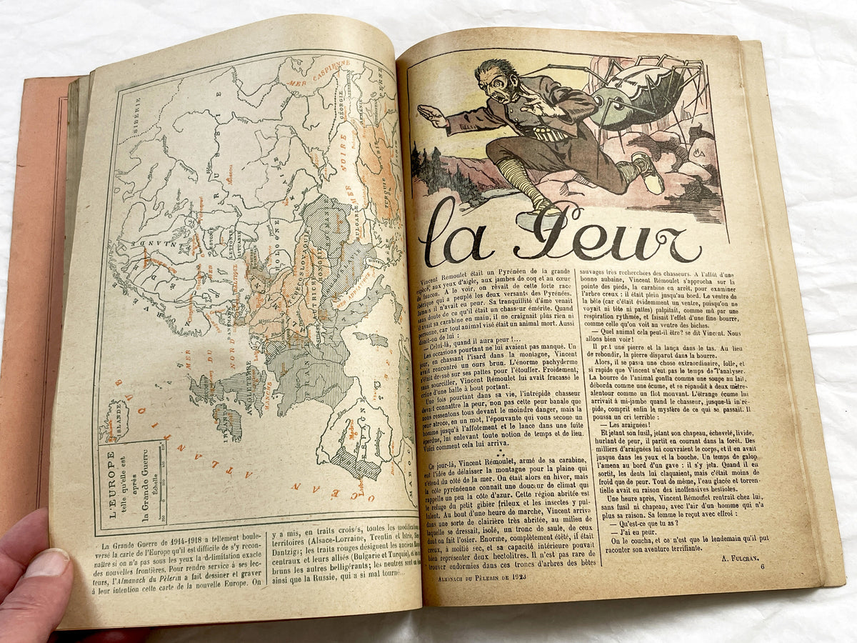 1920s - French Almanac - Religious Illustrated Annual - Nativity - Epiphany - WWI Map - Vintage French Book - Catholic Publication - 1923