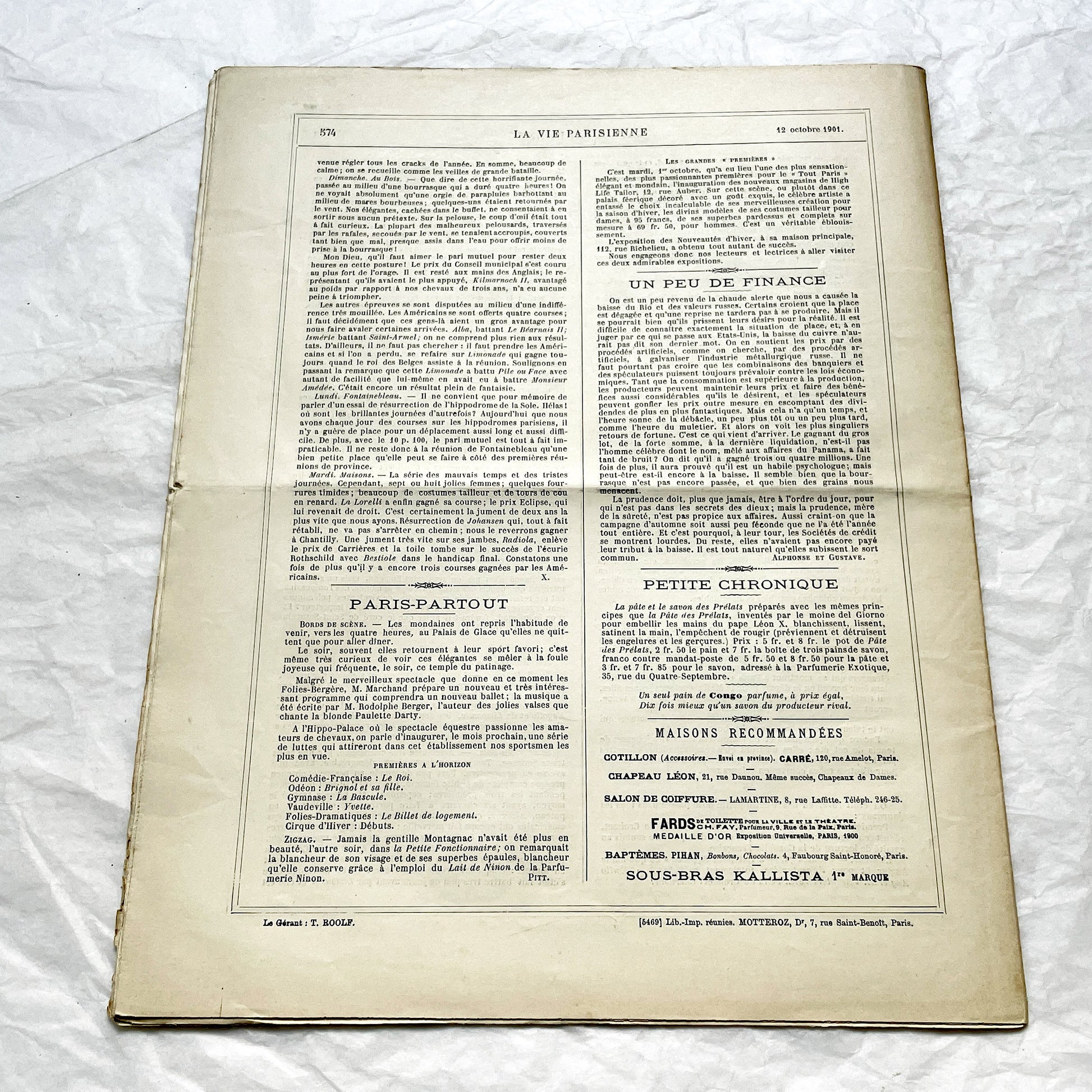 1900s - La Vie Parisienne French Illustrated Magazine - Belle Époque Satirical Journal - Paris Fashion & Art Review