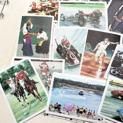1960s - 21 Vintage Sports Collector Cards - French & Dutch Unusual Sports Chromos - Diverse Athletic Activities Collection