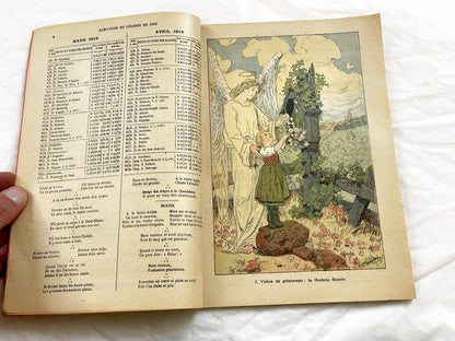 1910s - Vintage 1913 French Catholic Almanac - Illustrated Religious Annual - La Bonne Presse Ephemera - Rare Paris Book