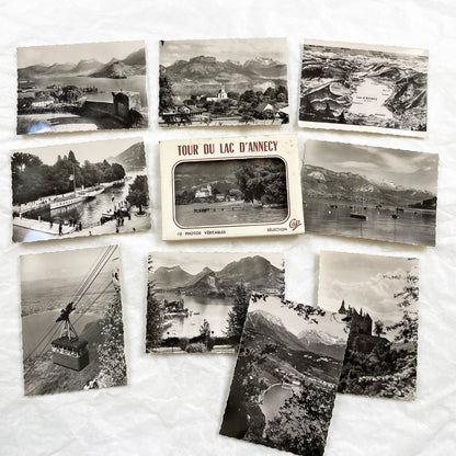 1950s - Vintage Lac d'Annecy Real Photos Set - Scenic French Alps Souvenir - Historic French Travel Photography Collection