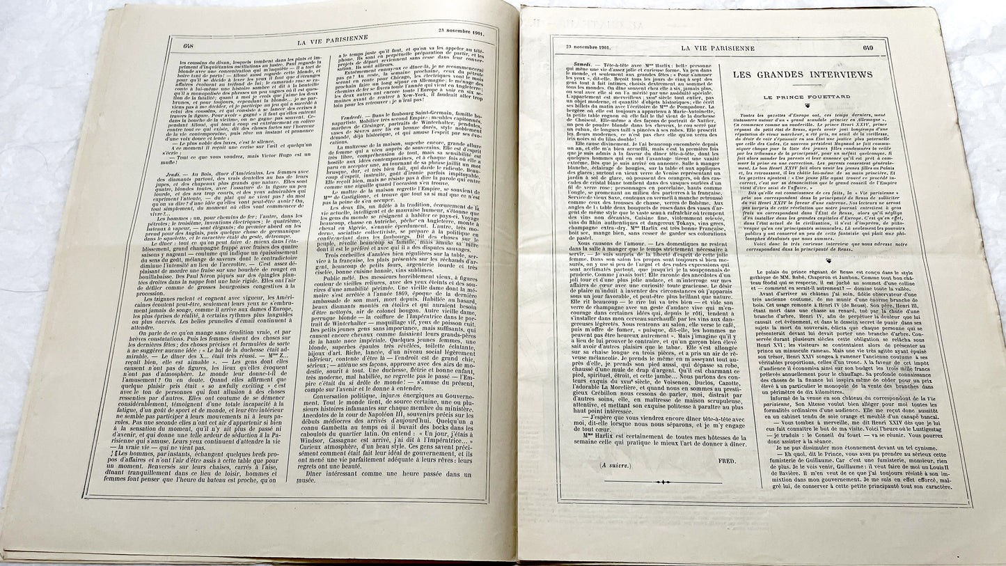 1900s - La Vie Parisienne French Illustrated Magazine - Belle Époque Satirical Journal - Paris Fashion & Art Review