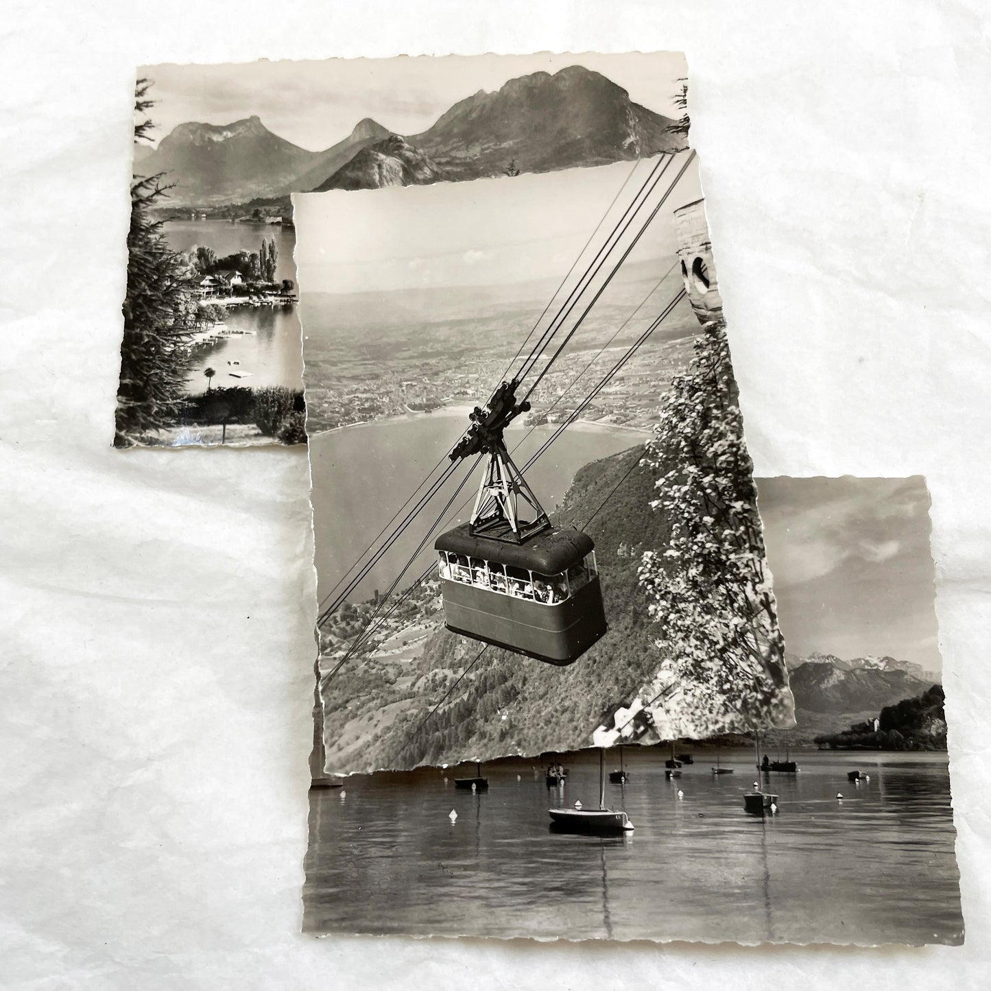 1950s - Vintage Lac d'Annecy Real Photos Set - Scenic French Alps Souvenir - Historic French Travel Photography Collection