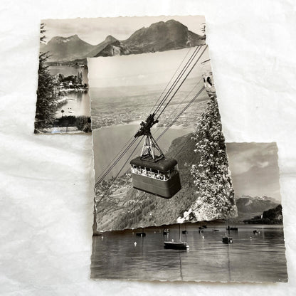 1950s - Vintage Lac d'Annecy Real Photos Set - Scenic French Alps Souvenir - Historic French Travel Photography Collection