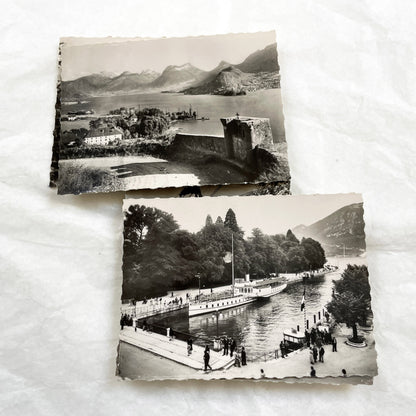 1950s - Vintage Lac d'Annecy Real Photos Set - Scenic French Alps Souvenir - Historic French Travel Photography Collection