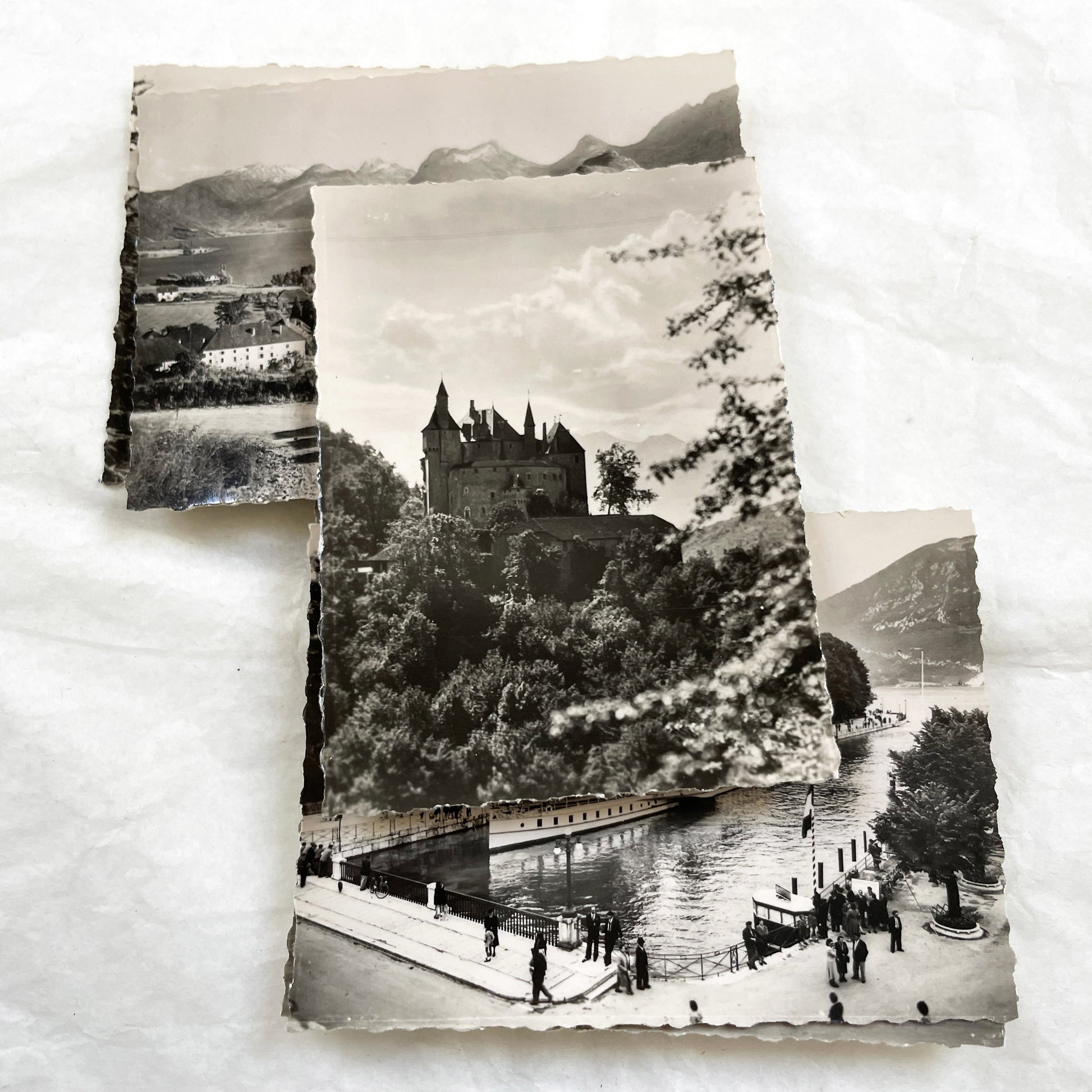 1950s - Vintage Lac d'Annecy Real Photos Set - Scenic French Alps Souvenir - Historic French Travel Photography Collection