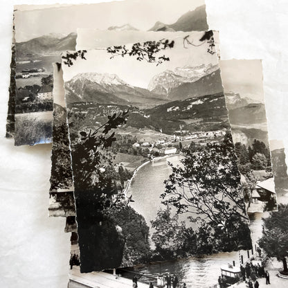 1950s - Vintage Lac d'Annecy Real Photos Set - Scenic French Alps Souvenir - Historic French Travel Photography Collection