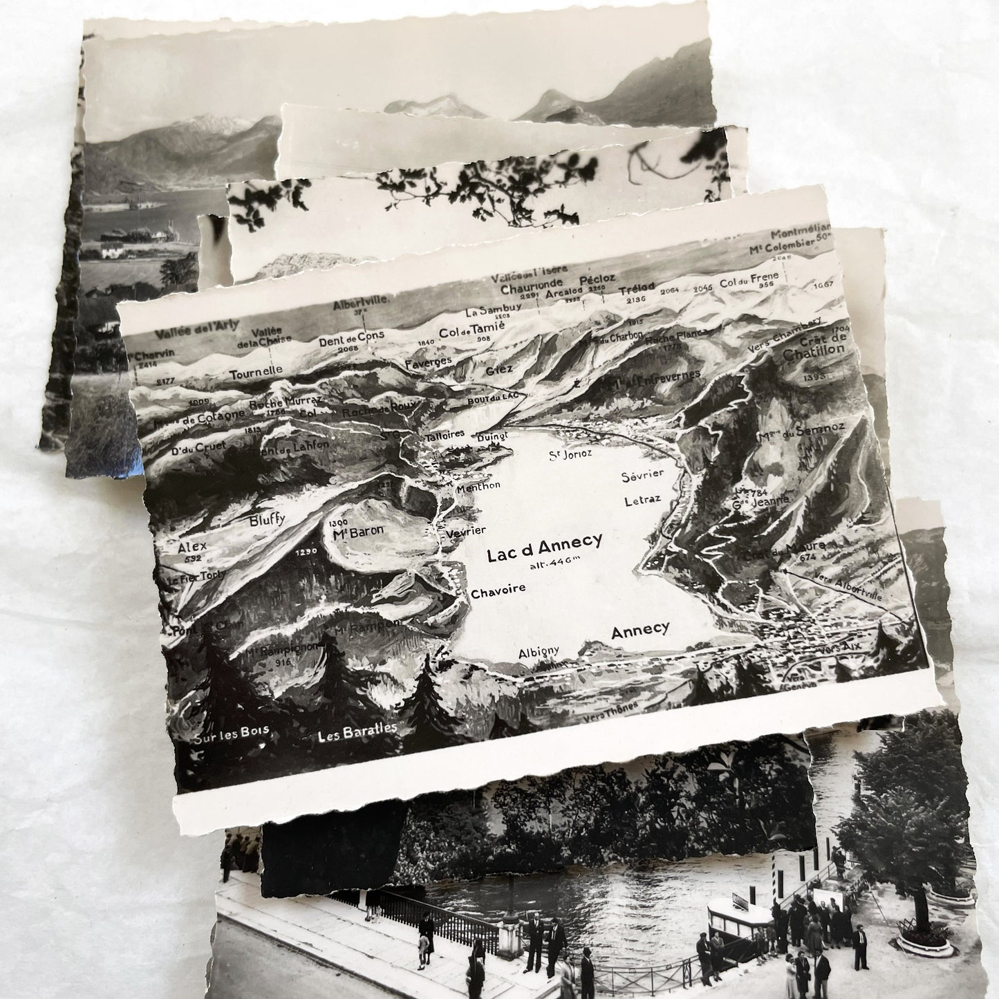 1950s - Vintage Lac d'Annecy Real Photos Set - Scenic French Alps Souvenir - Historic French Travel Photography Collection
