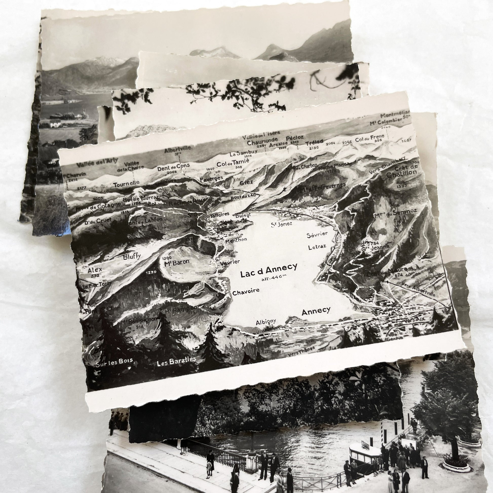 1950s - Vintage Lac d'Annecy Real Photos Set - Scenic French Alps Souvenir - Historic French Travel Photography Collection