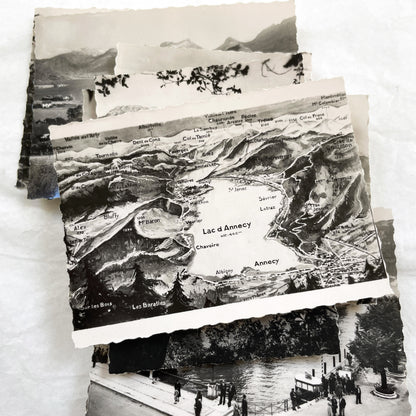 1950s - Vintage Lac d'Annecy Real Photos Set - Scenic French Alps Souvenir - Historic French Travel Photography Collection