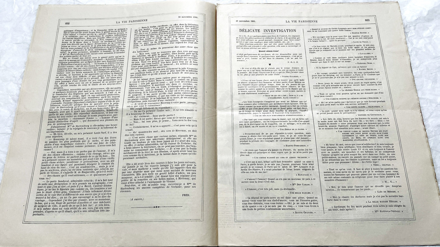 1900s - La Vie Parisienne French Illustrated Magazine - Belle Époque Satirical Journal - Paris Fashion & Art Review