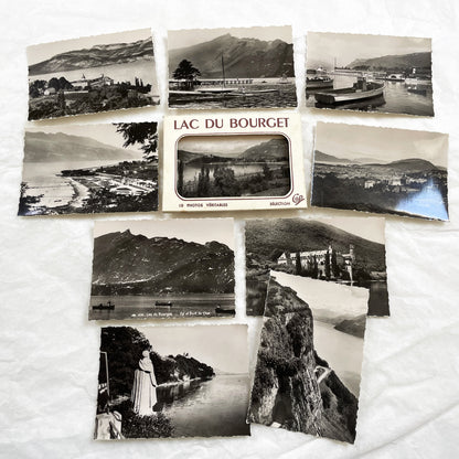 1950s - Vintage Lac du Bourget Photo Cards - Black and White French Lake Scenery - Historical Views from Savoie - Collectible Ephemera