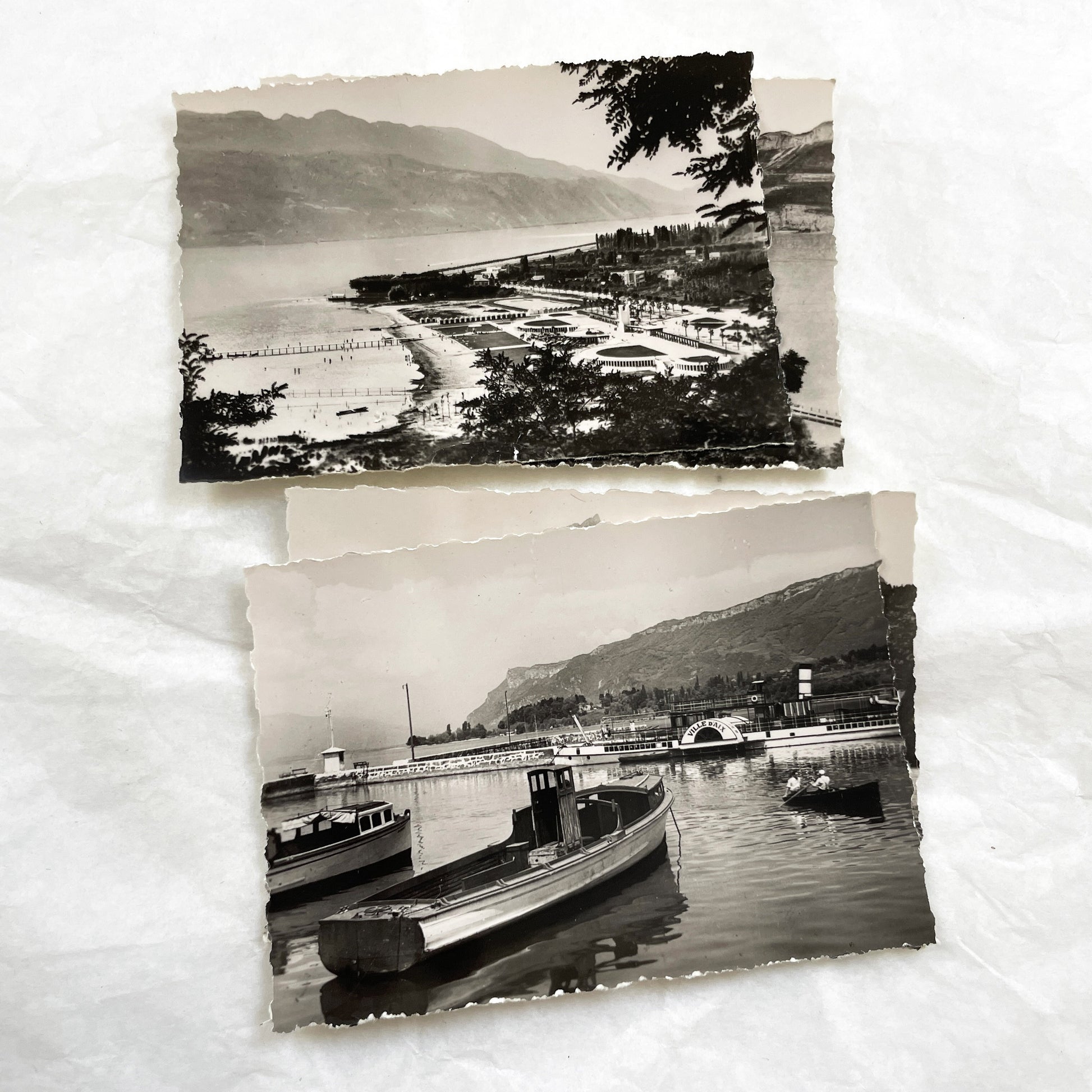 1950s - Vintage Lac du Bourget Photo Cards - Black and White French Lake Scenery - Historical Views from Savoie - Collectible Ephemera