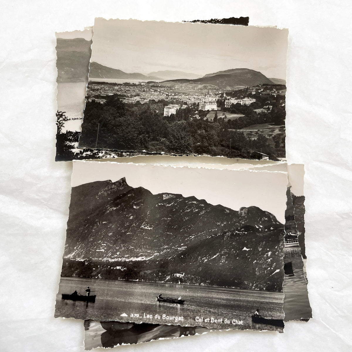 1950s - Vintage Lac du Bourget Photo Cards - Black and White French Lake Scenery - Historical Views from Savoie - Collectible Ephemera