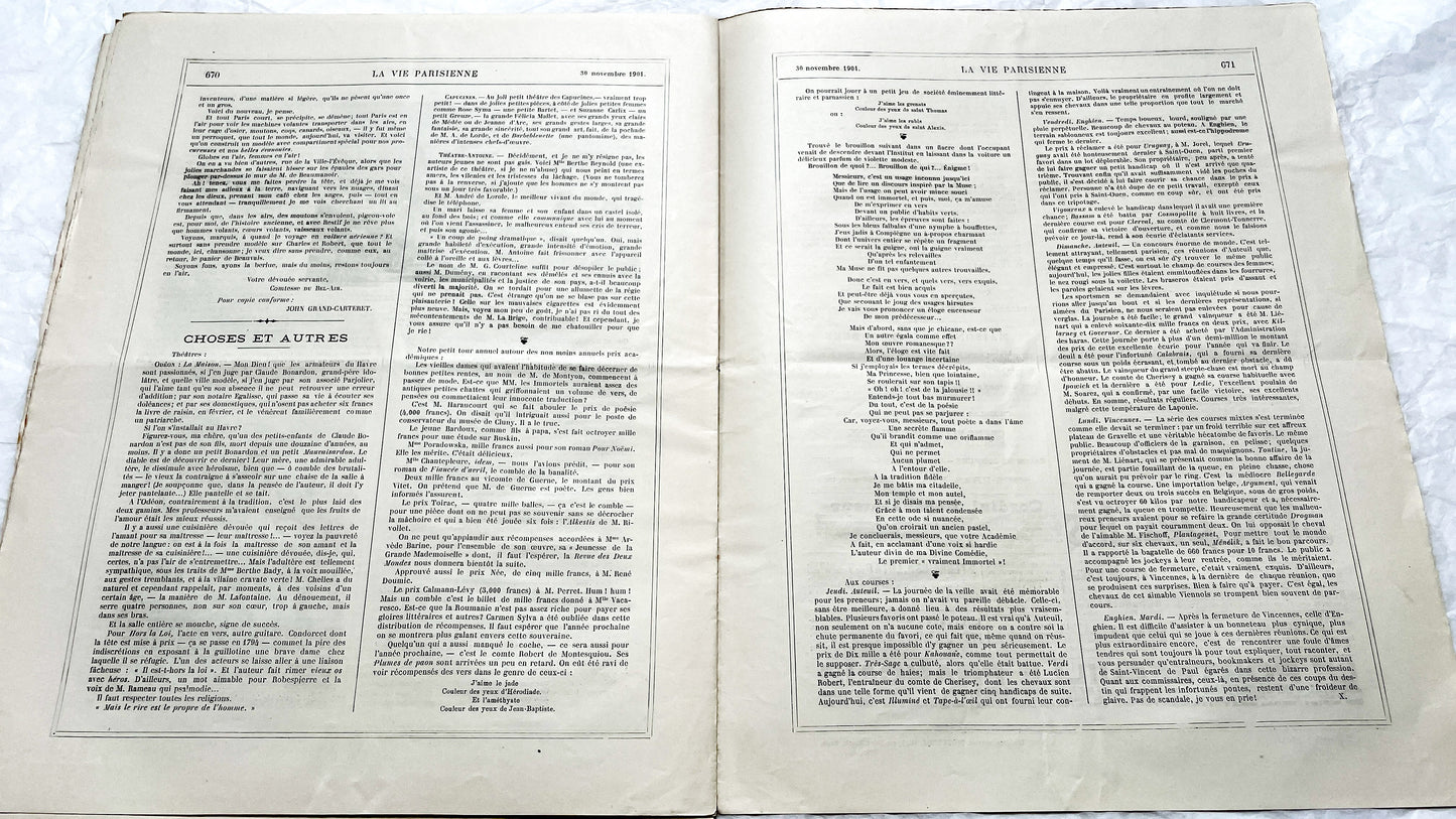 1900s - La Vie Parisienne French Illustrated Magazine - Belle Époque Satirical Journal - Paris Fashion & Art Review